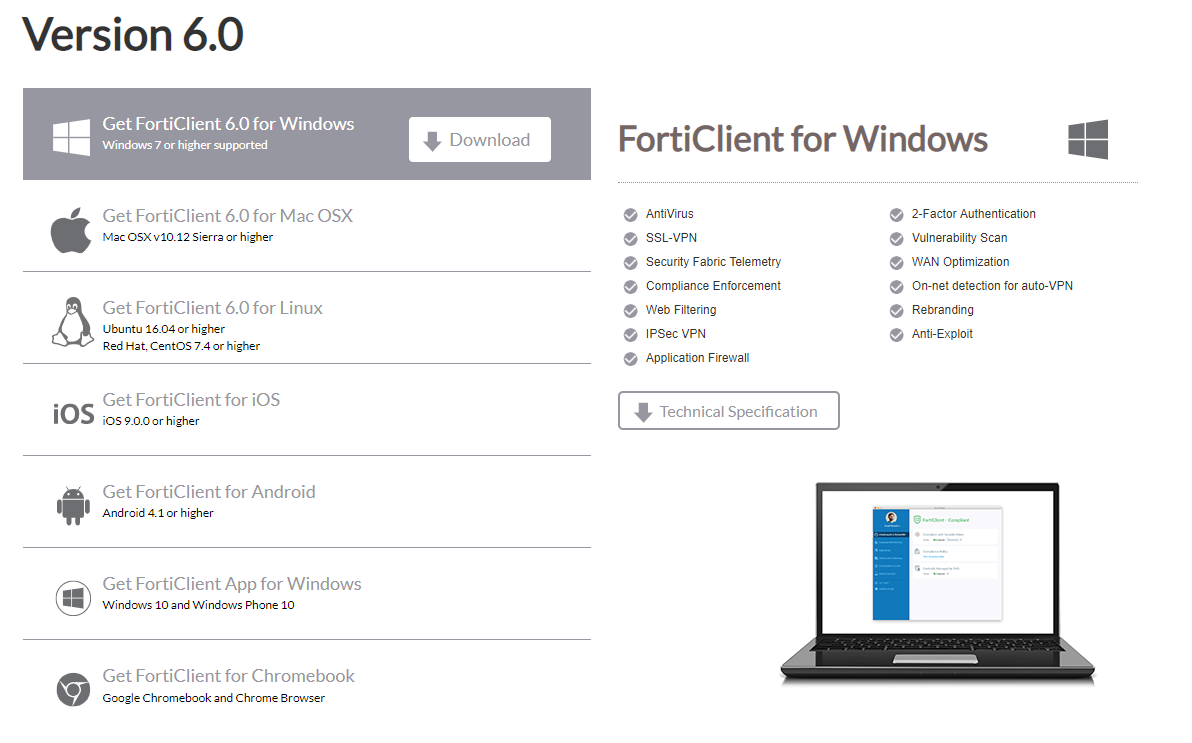 forticlient ssl vpn windows 10 download